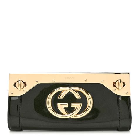 gucci britt starlight|GUCCI Patent Britt Interlocking G Starlight Clutch Black 1259534 .